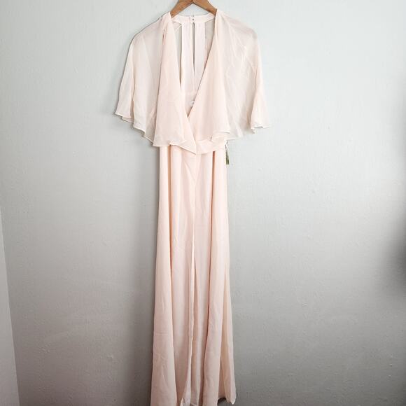 NEW Modcloth Wrapped In Rapture Pink Chiffon Wrap Midi Dress - Picture 5 of 14